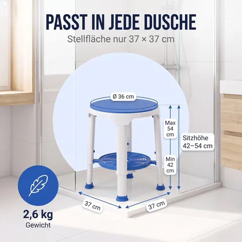 Infografik Duschhocker