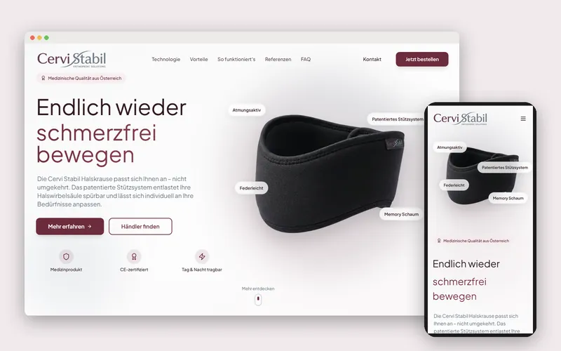 Cervi Stabil — Marke, Website, Produktion